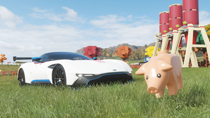 Illustration for article titled Forza Horizon 4’s Lego Expansion Is Gleefully Absurd